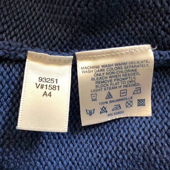 Land's End 100% Baumwolle Cotton V-Neck Sweater - Size M - Picture 4 of 4